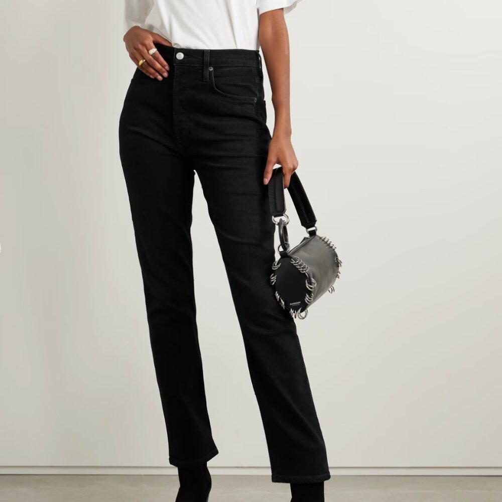 AGOLDE Freya Ultra High Rise Slim Fit Denim in Black